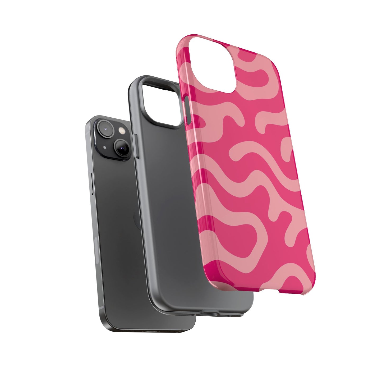 pink squiggle tough phone case