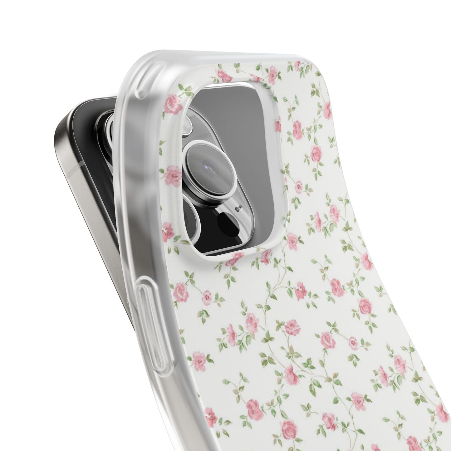spring pink floral flexi phone case