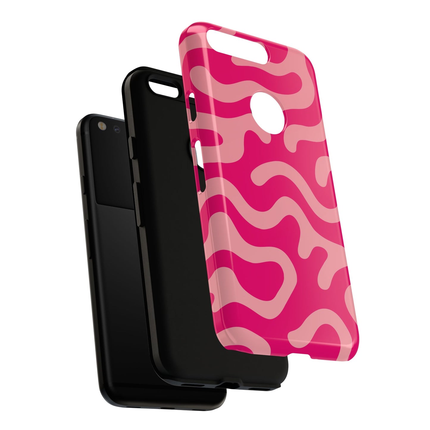 pink squiggle tough phone case
