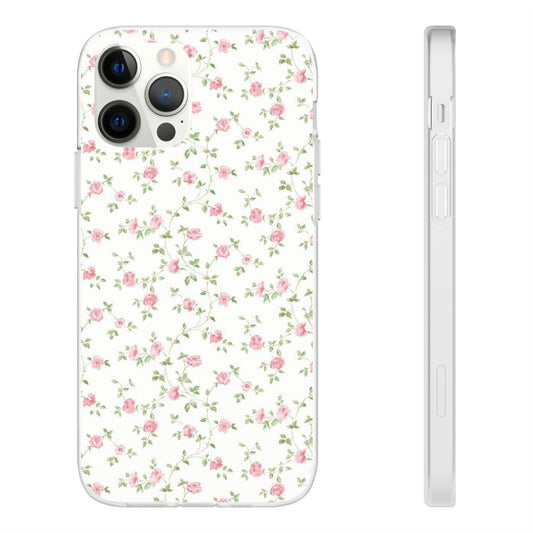 spring pink floral flexi phone case