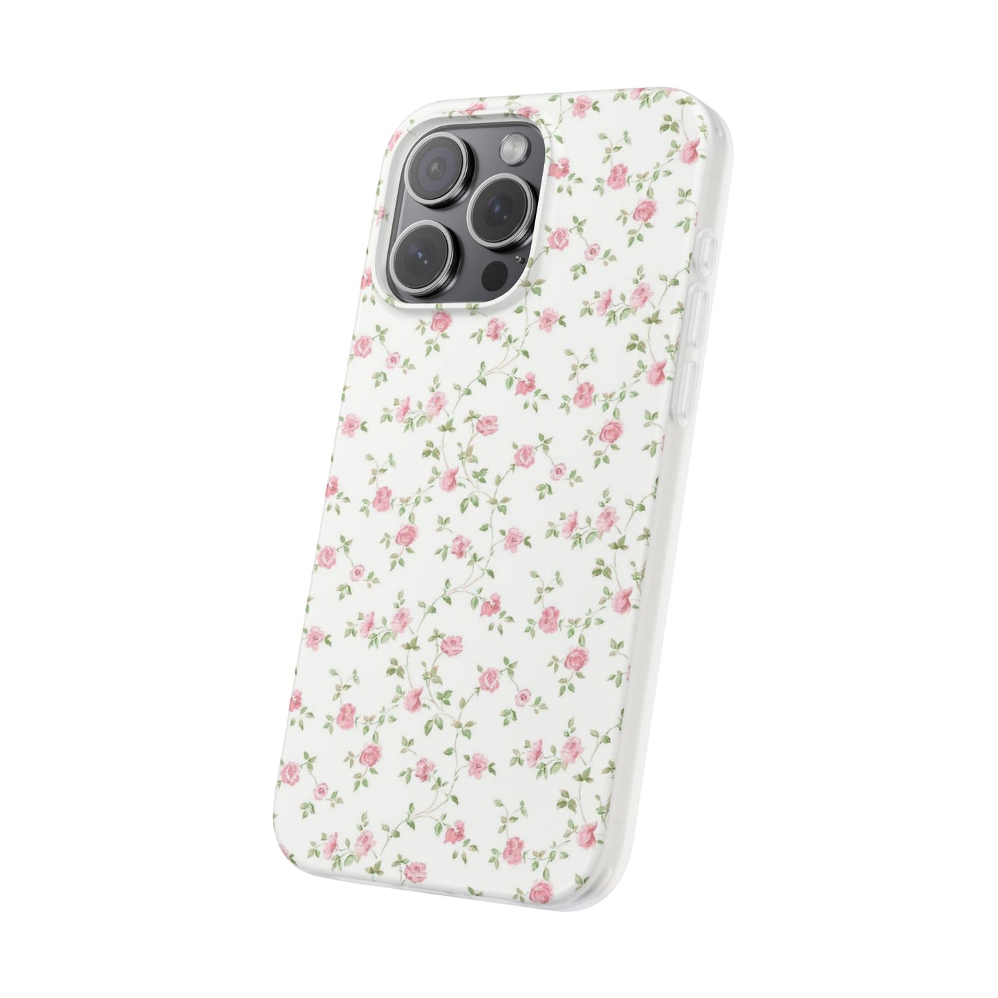 spring pink floral flexi phone case
