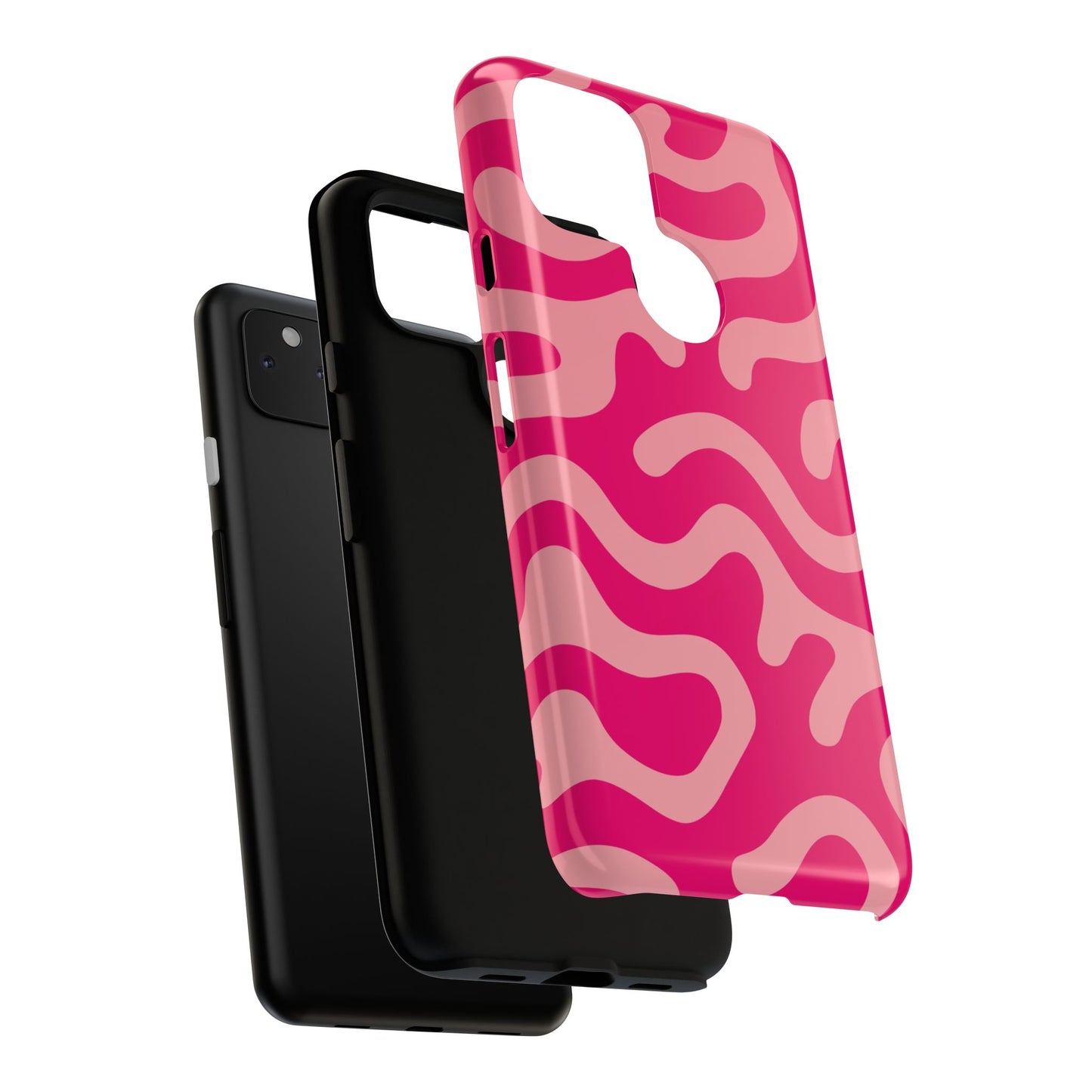 pink squiggle tough phone case