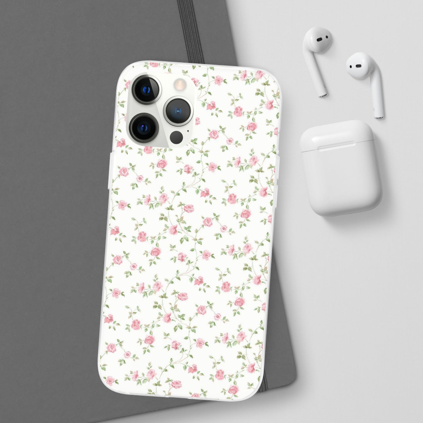 spring pink floral flexi phone case