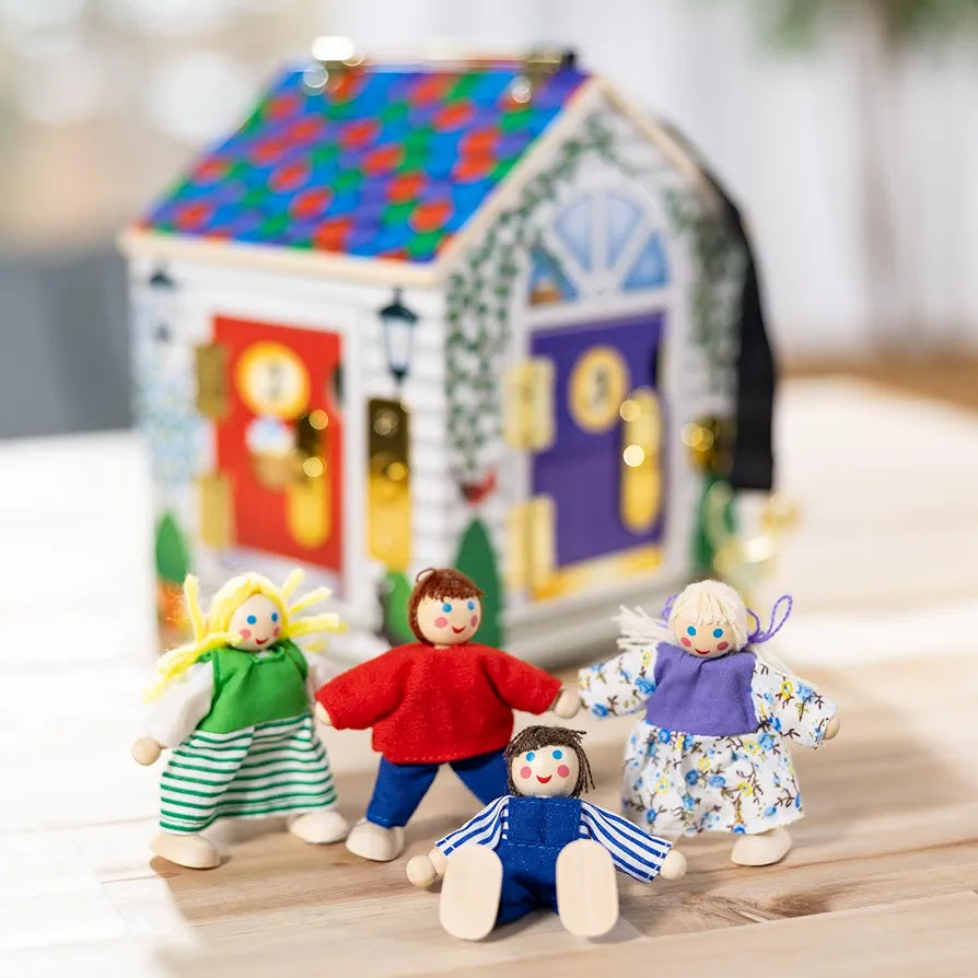 Wooden Doorbell House Portable Playset