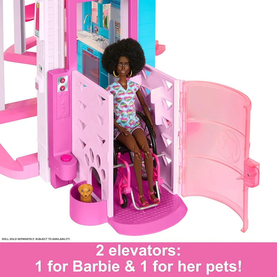 3-Storey Dollhouse with Pool and Accessories