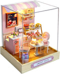 DIY Wooden Dollhouse Kit with Furniture and Dust Cover