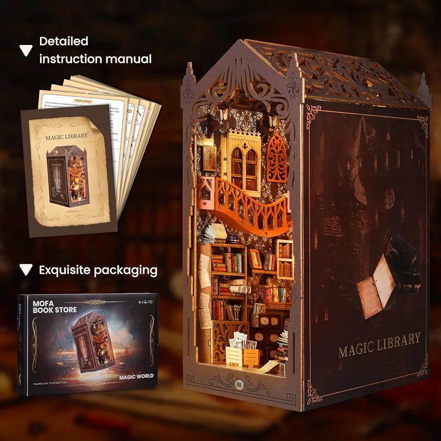 DIY Magic Miniature Book Nook 3D Wooden Puzzle Kit