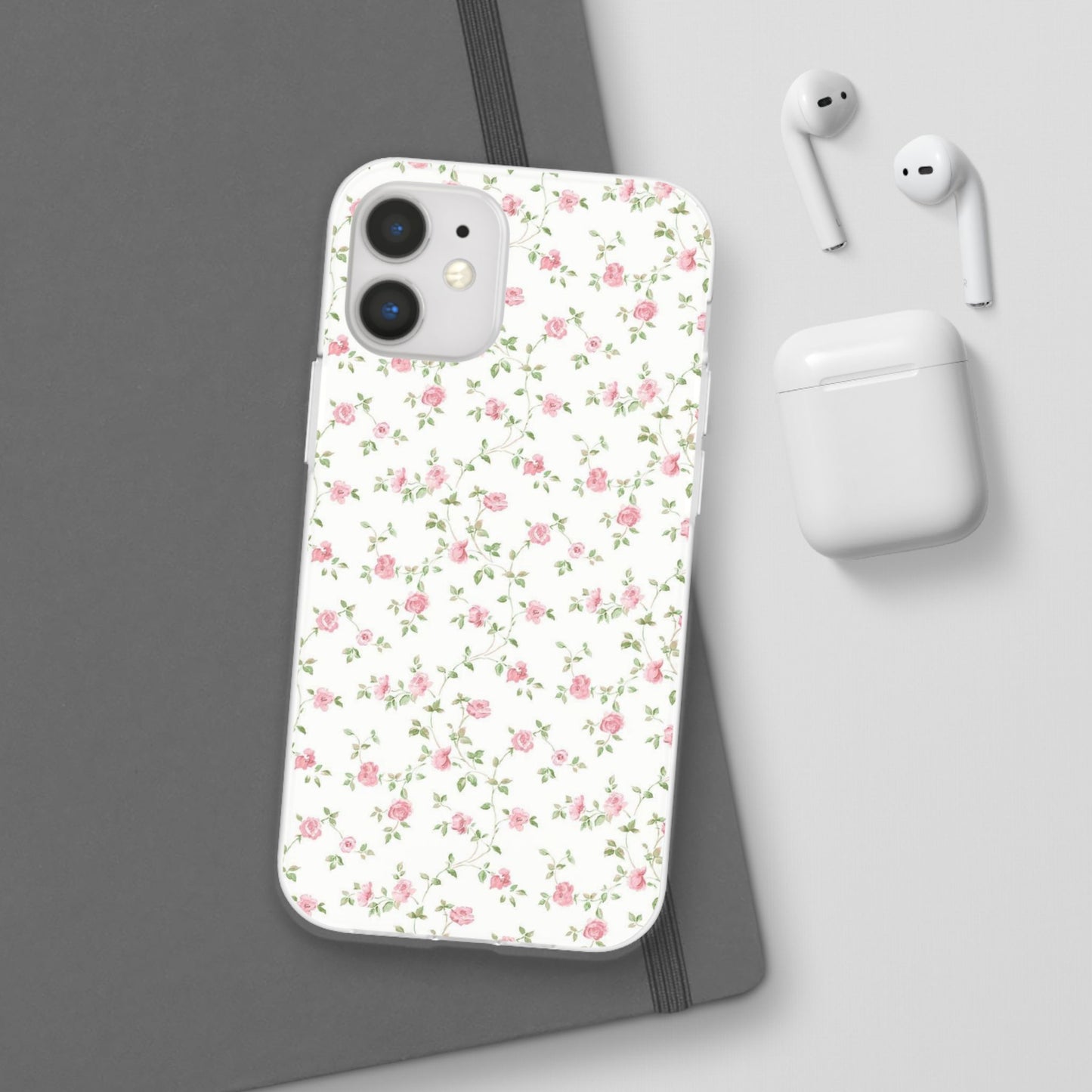spring pink floral flexi phone case