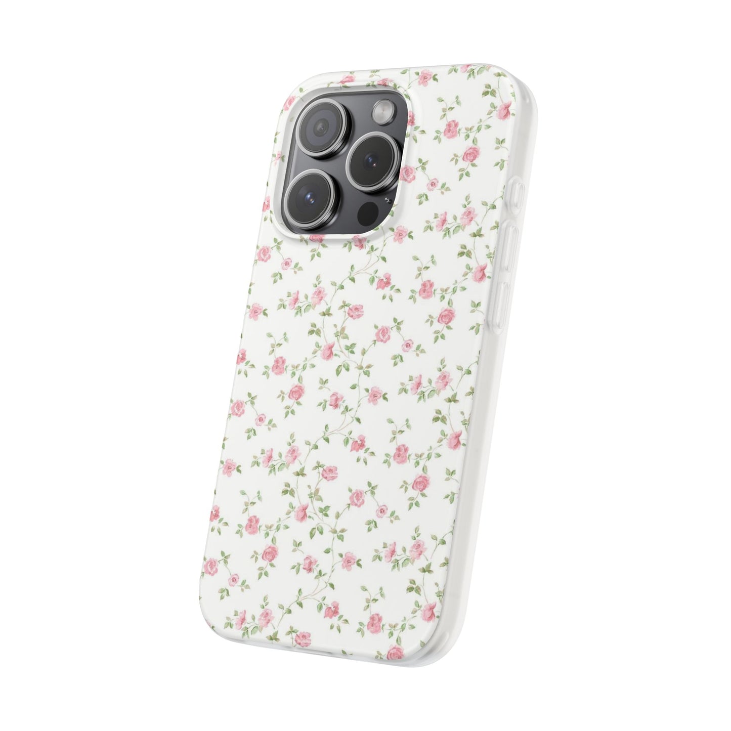 spring pink floral flexi phone case