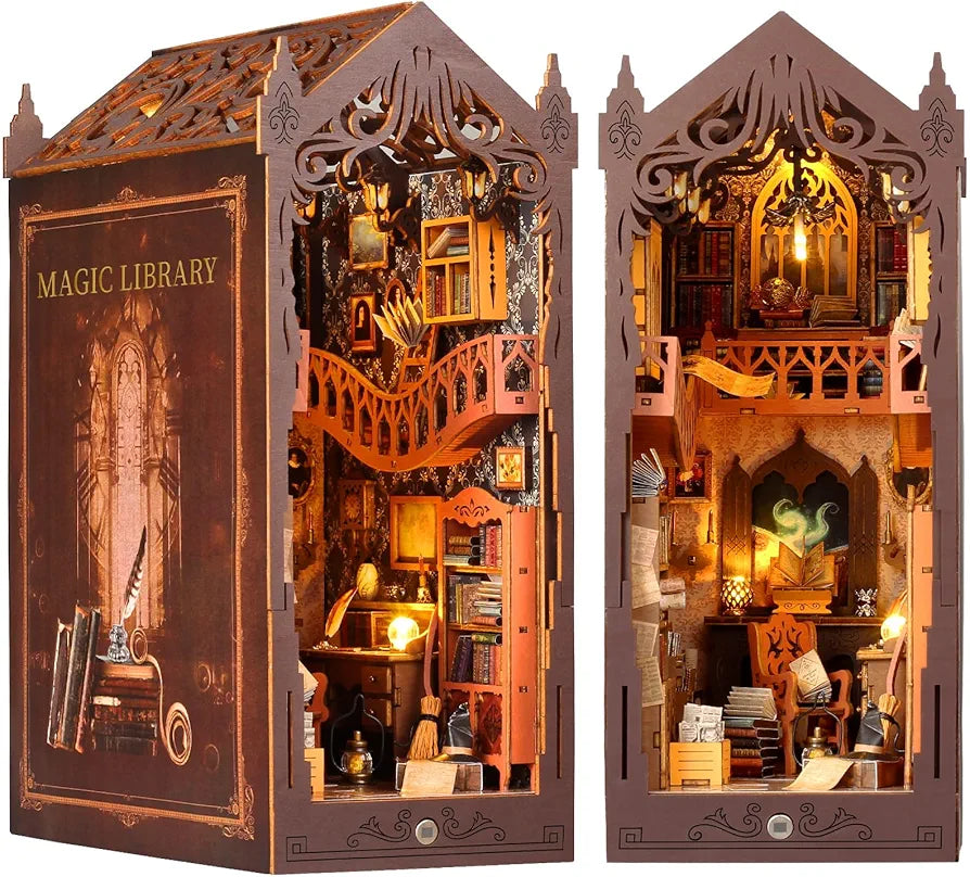DIY Magic Miniature Book Nook 3D Wooden Puzzle Kit