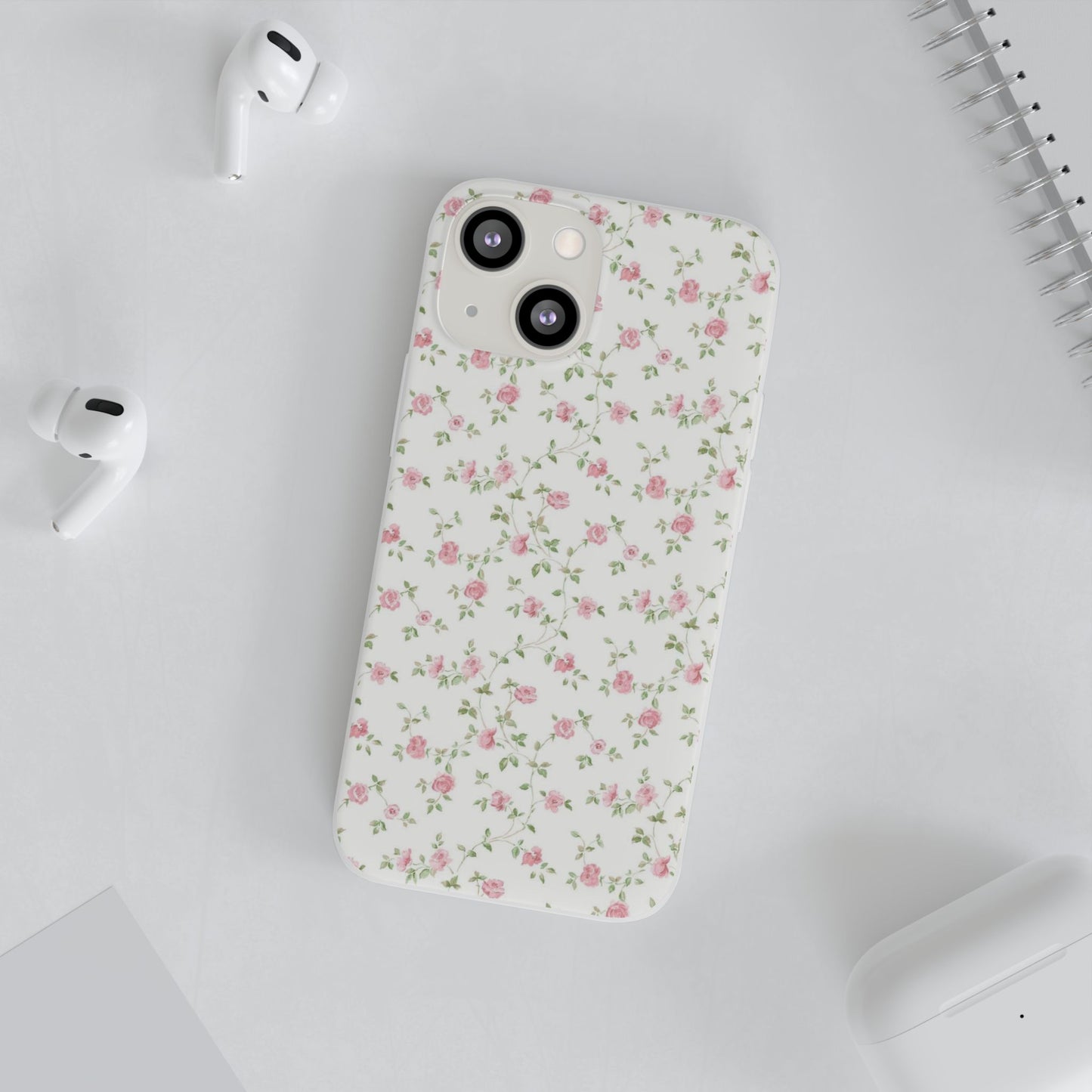 spring pink floral flexi phone case