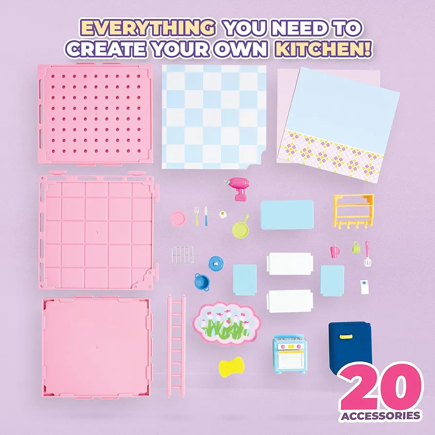 Kitchen Set | 20-Piece Modular Dollhouse Accessory Kit