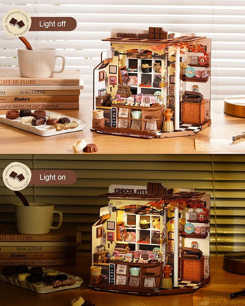 DIY Miniature Chocolate Shop 330-Piece Model Kit