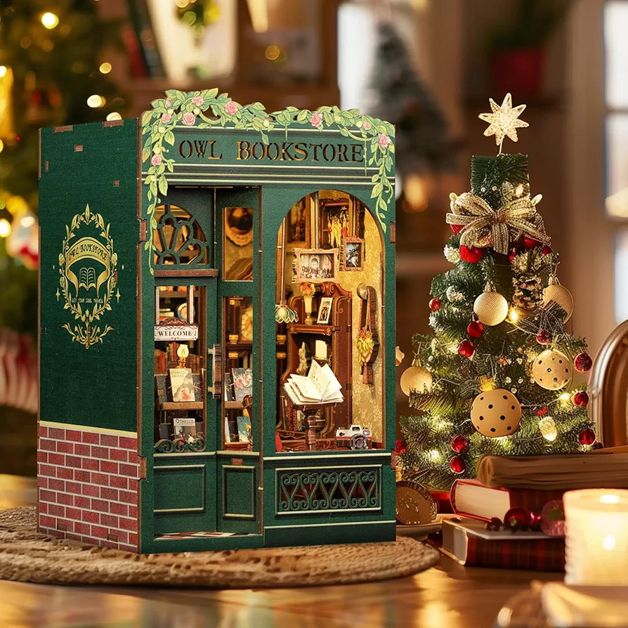 Owl Bookstore 3D Wooden Puzzle DIY Miniature House