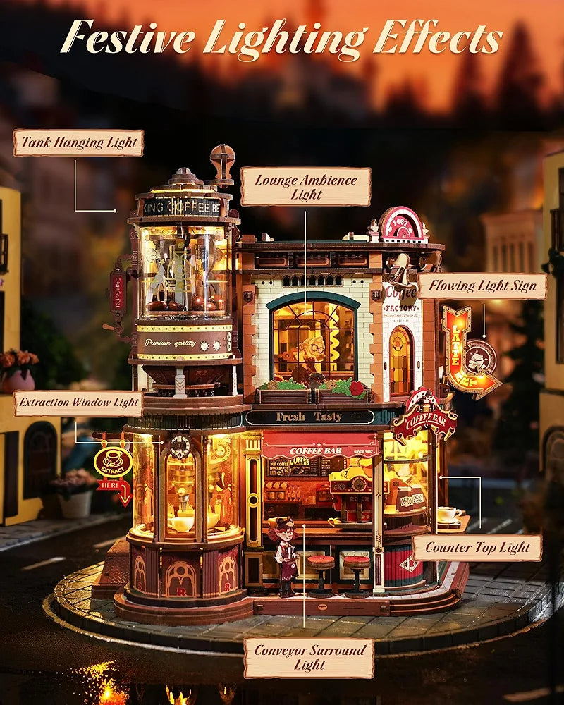 Dream Coffee Factory Miniature House Model Kit