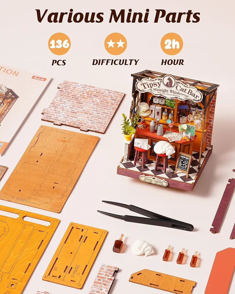 Tipsy Cat Bar Miniature House Model Kit