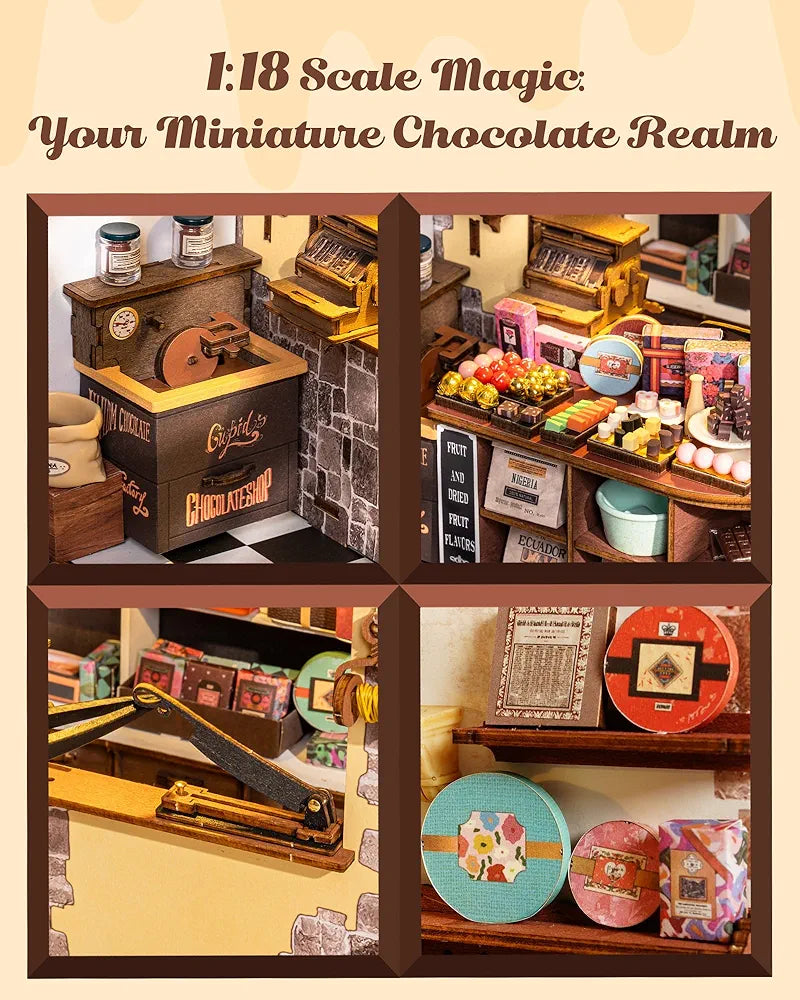 DIY Miniature Chocolate Shop 330-Piece Model Kit