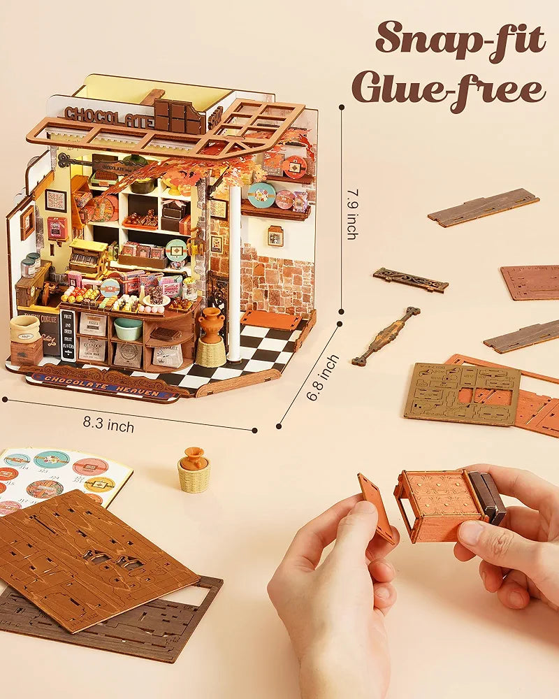 DIY Miniature Chocolate Shop 330-Piece Model Kit