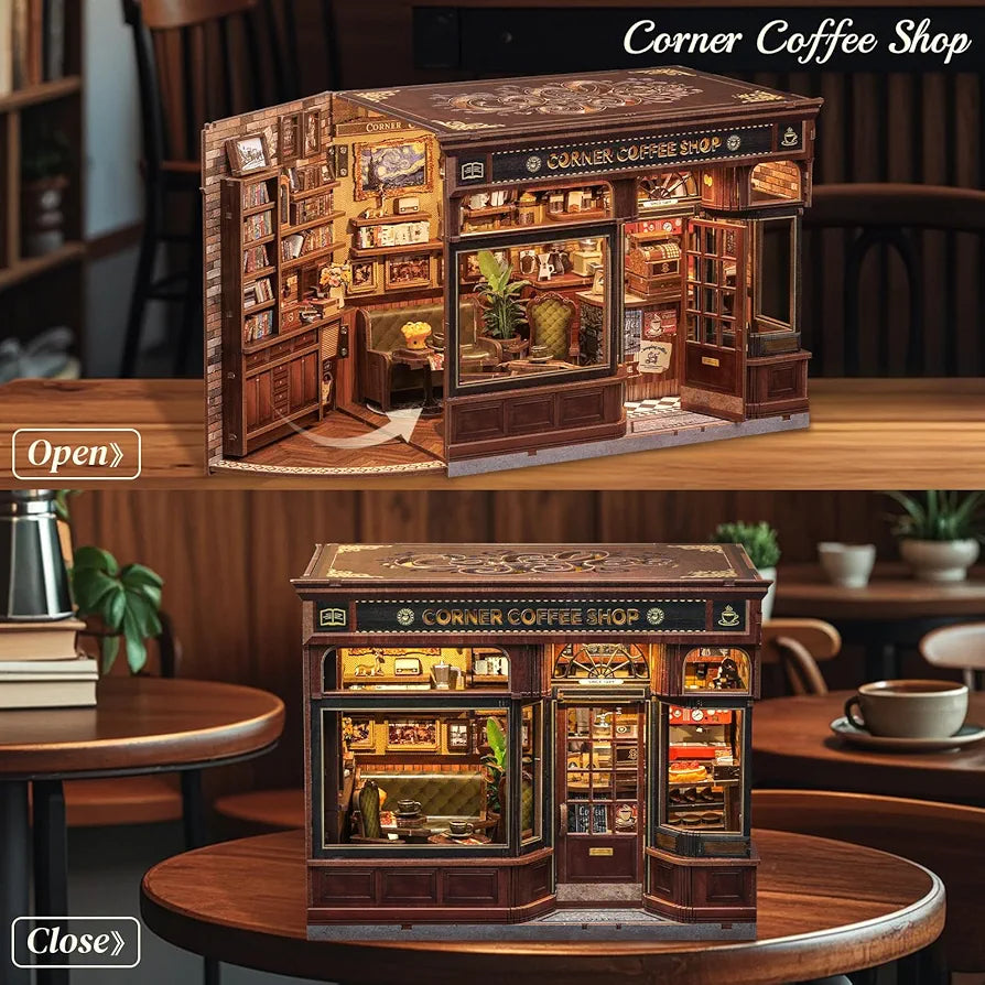 DIY Miniature Book Nook Kit with LED and Dust Cover