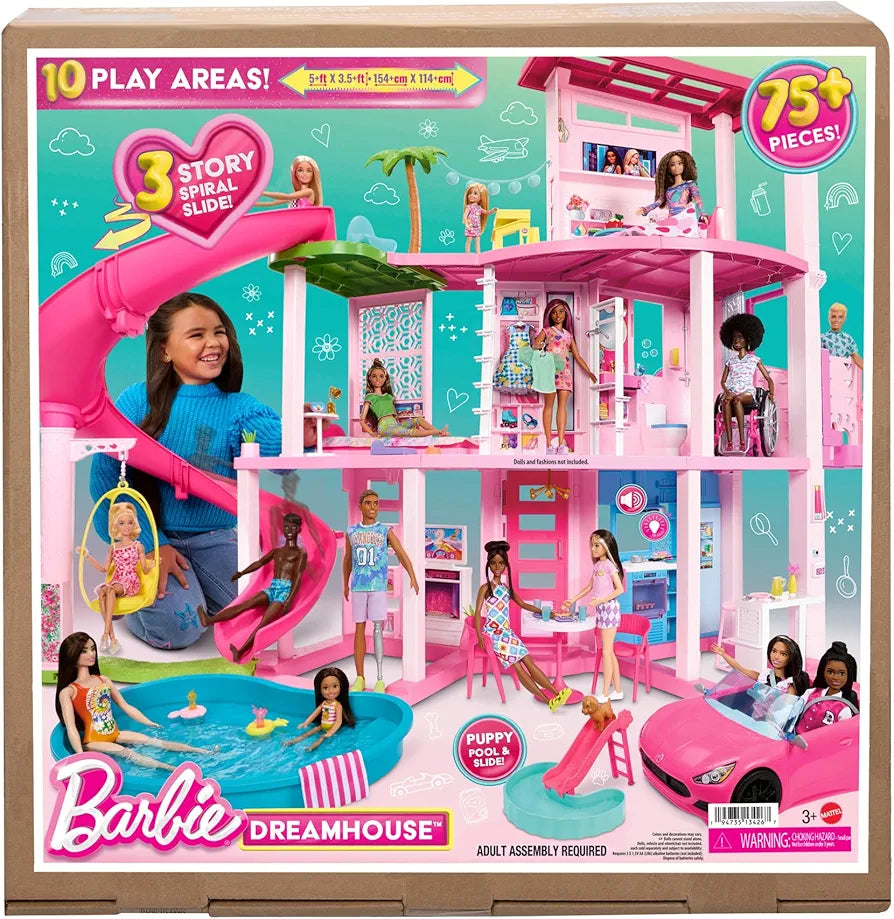 3-Storey Dollhouse with Pool and Accessories