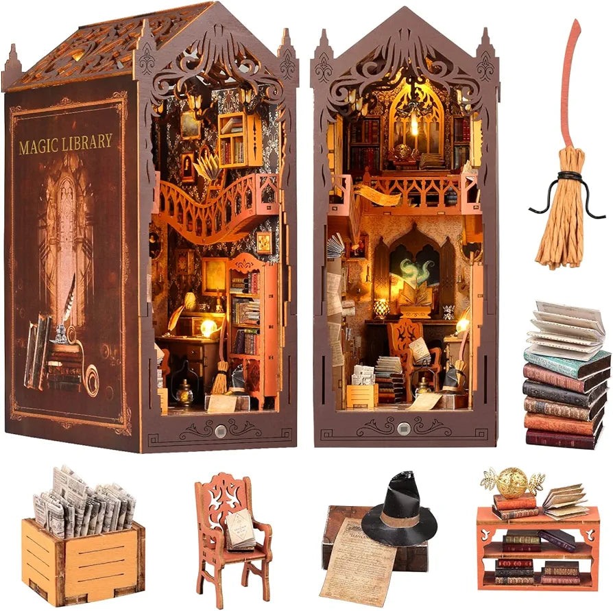 DIY Magic Miniature Book Nook 3D Wooden Puzzle Kit