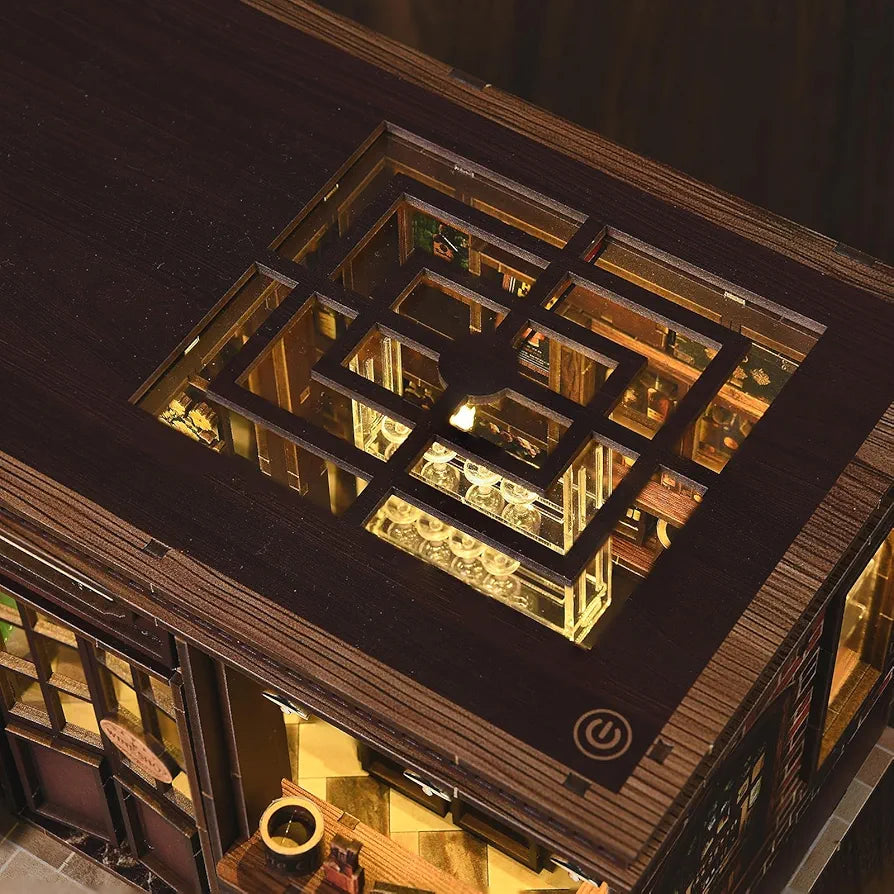DIY Miniature House Book Nook Kit with Sensor LED Light