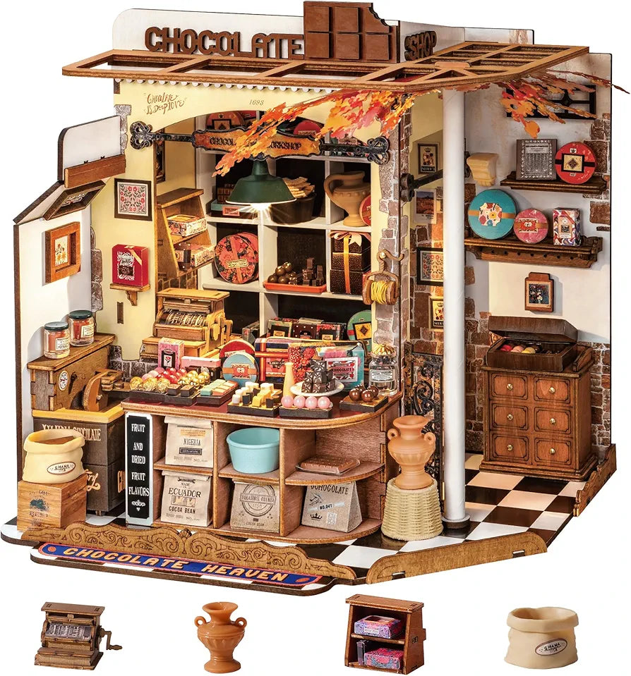DIY Miniature Chocolate Shop 330-Piece Model Kit