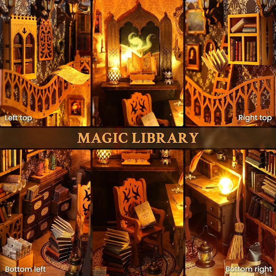 DIY Magic Miniature Book Nook 3D Wooden Puzzle Kit