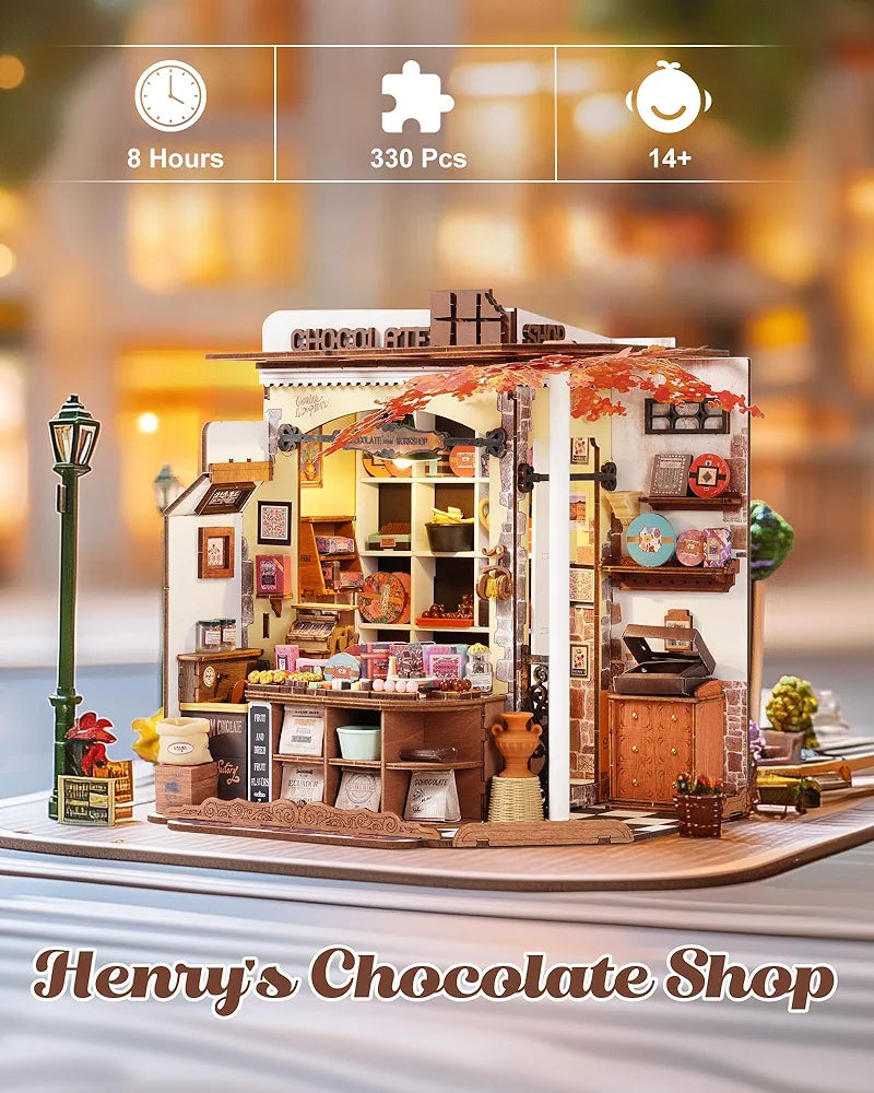 DIY Miniature Chocolate Shop 330-Piece Model Kit