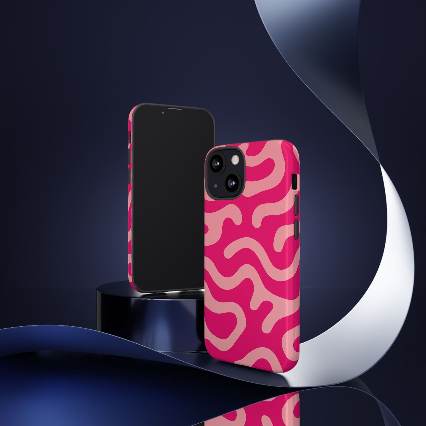 pink squiggle tough phone case