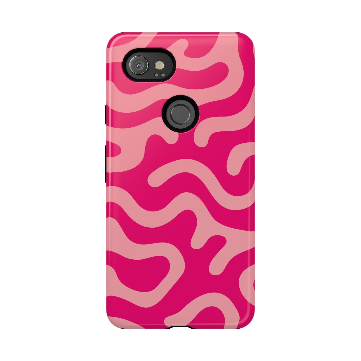 pink squiggle tough phone case