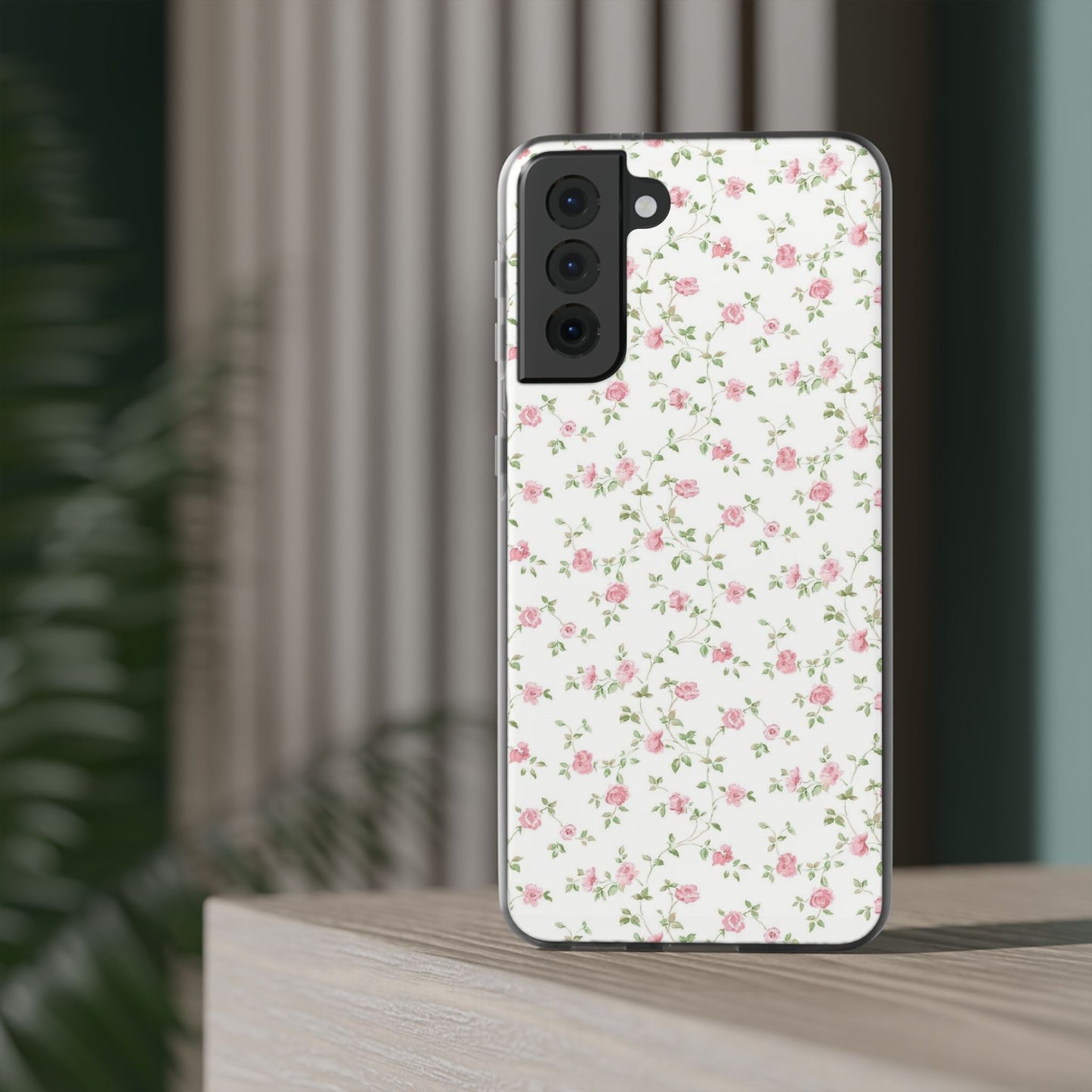 spring pink floral flexi phone case